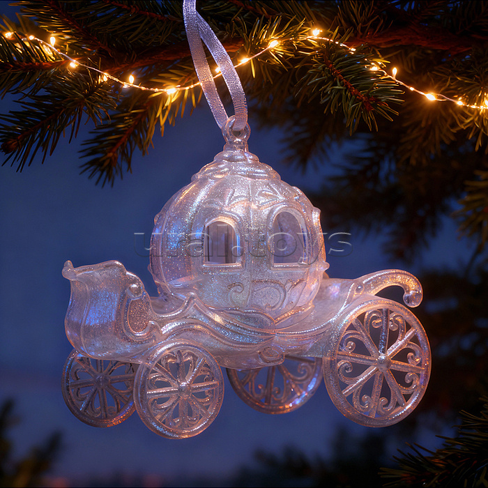 Новогоднее украшение "Карета сказочная" (11 см)