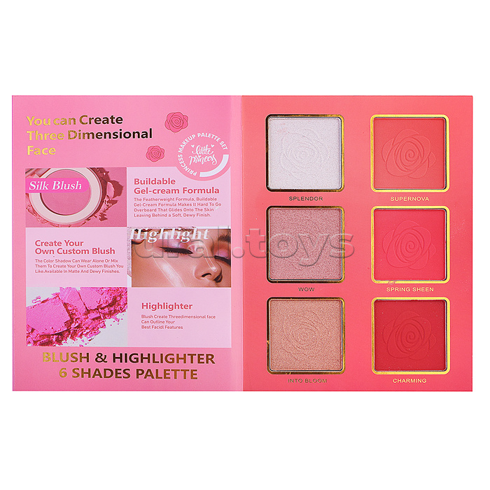 Косметика детская "Девочка в розовом платье" (палетка теней)