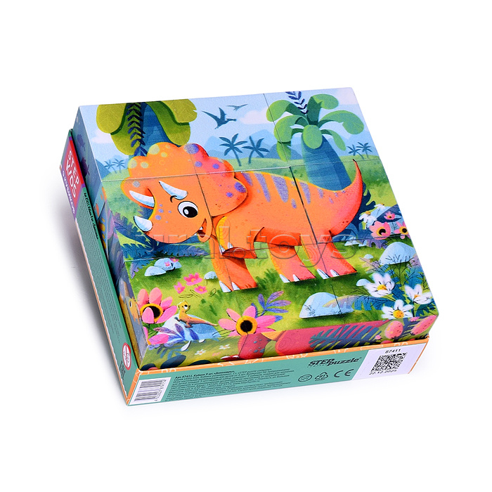 Кубики 9 шт. "Динозавры" (StepKids)