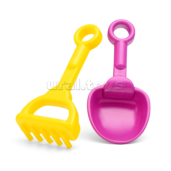 Набор песочный №13 (ведро+лопатка+грабли+2 формочки транспорт)