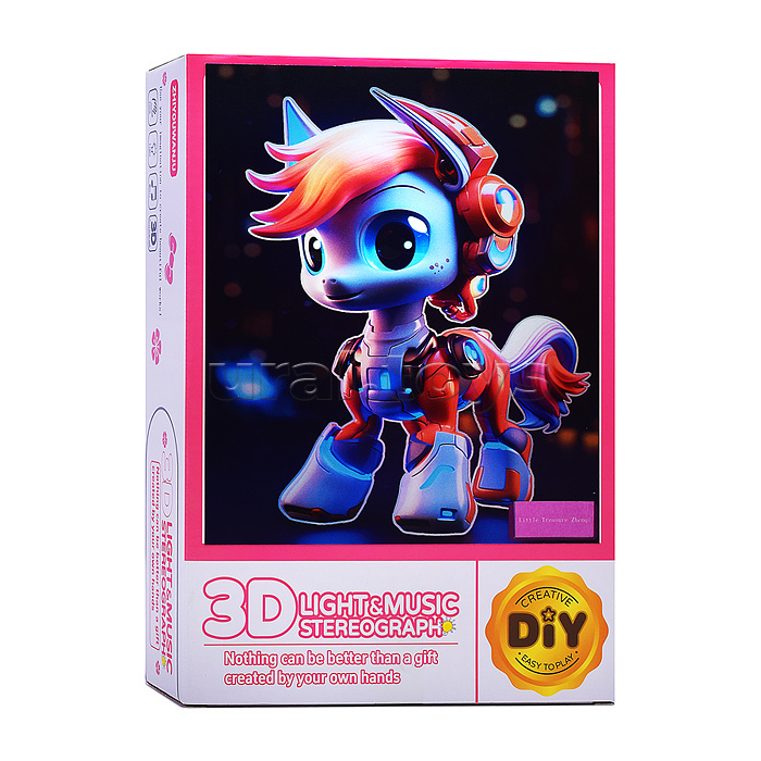 Ночник-пазл 3Д "Поняшка" со светом и музыкой, в коробке