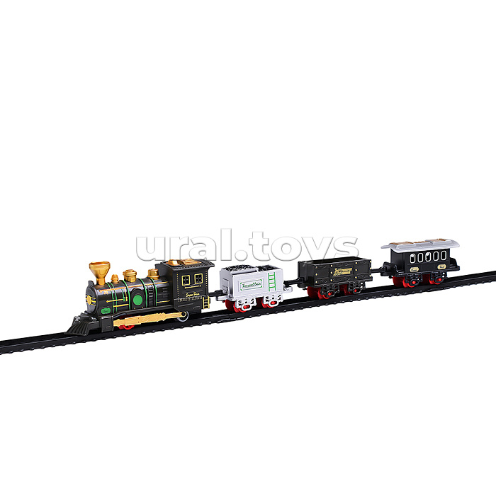 Железная дорога "Ретро поезд - Военный состав" в коробке