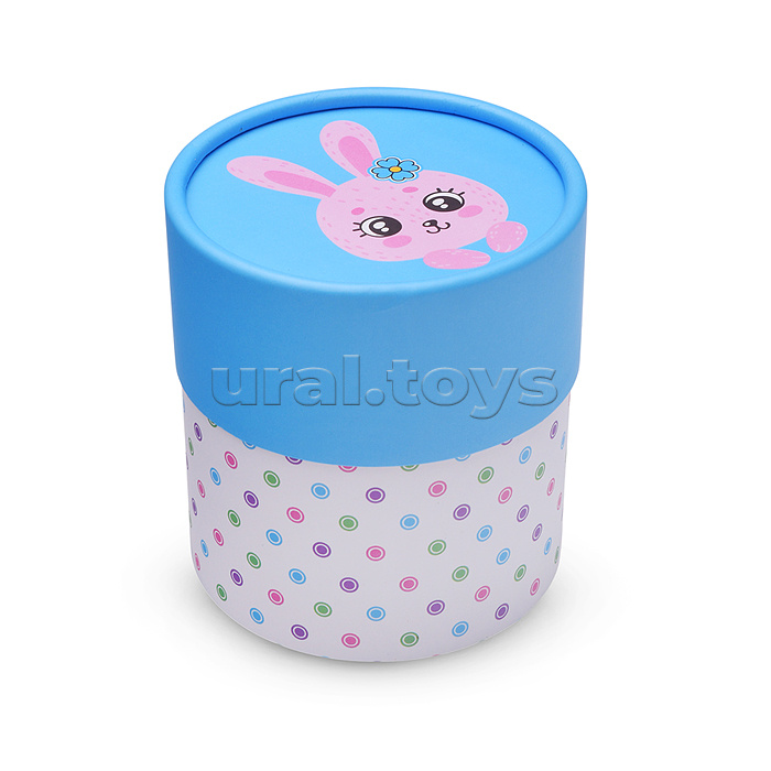 Блок бумажный для записей "100% Cute. Rabbit" 70x70 мм, 700 листов, офсет 75 г/м², пастельный розовый в форме сердца, непроклеенный, в круглой подарочной коробке и термоусадочной пленке