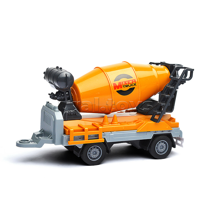 Машина "Асфальтоукладчик" с бетономешалкой (свет, звук) в коробке