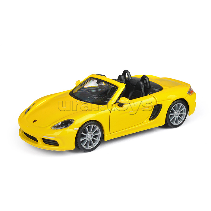 Машинка die-cast Porsche 718 Boxster, 1:32, жёлтая