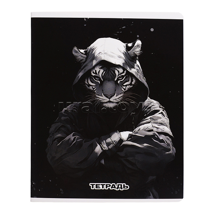 Тетрадь 48 л, клетка "Брутальные звери" А5+, мягкий переплёт (2 скобы)