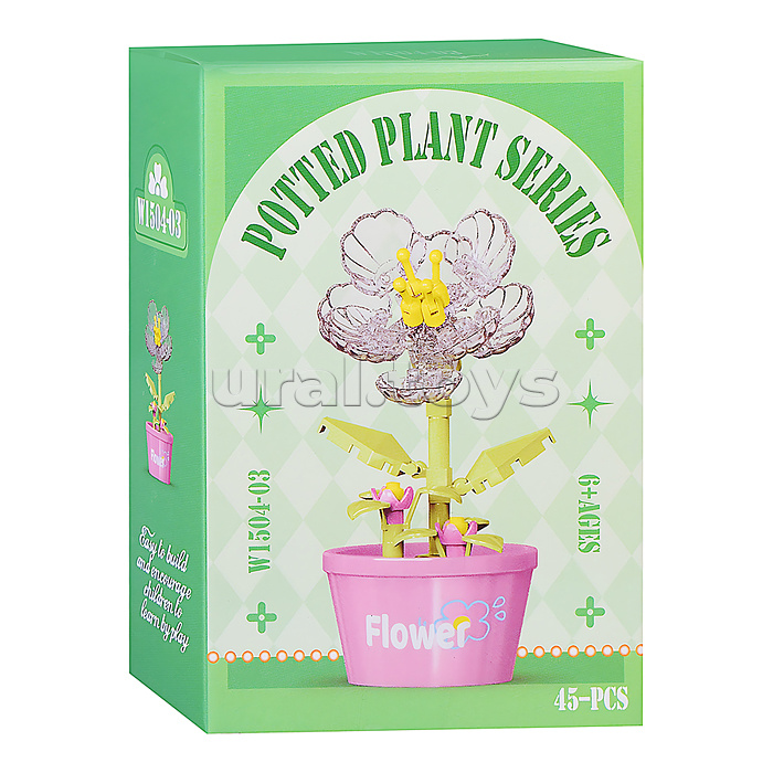 Конструктор "Цветок" (45 дет.) в коробке