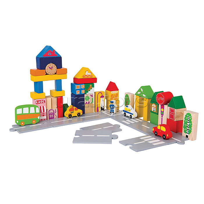 Развивающая игра "Радужный городок" (Деревянный конструктор) (Baby Step)