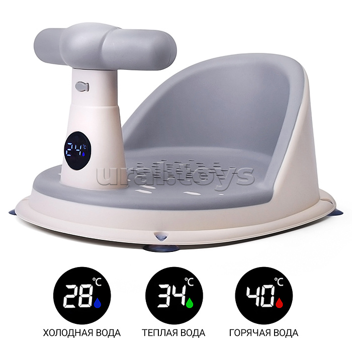 Детский стульчик - сиденье с термометром (серый)