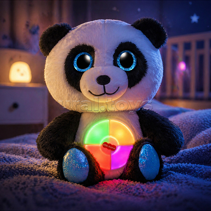 Медведь "Веселая пандочка" свет, звук, в коробке