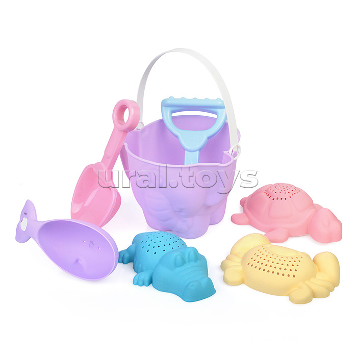 Набор песочный "Африка №9" (ведро + 4 формочки + лопатка + грабли)