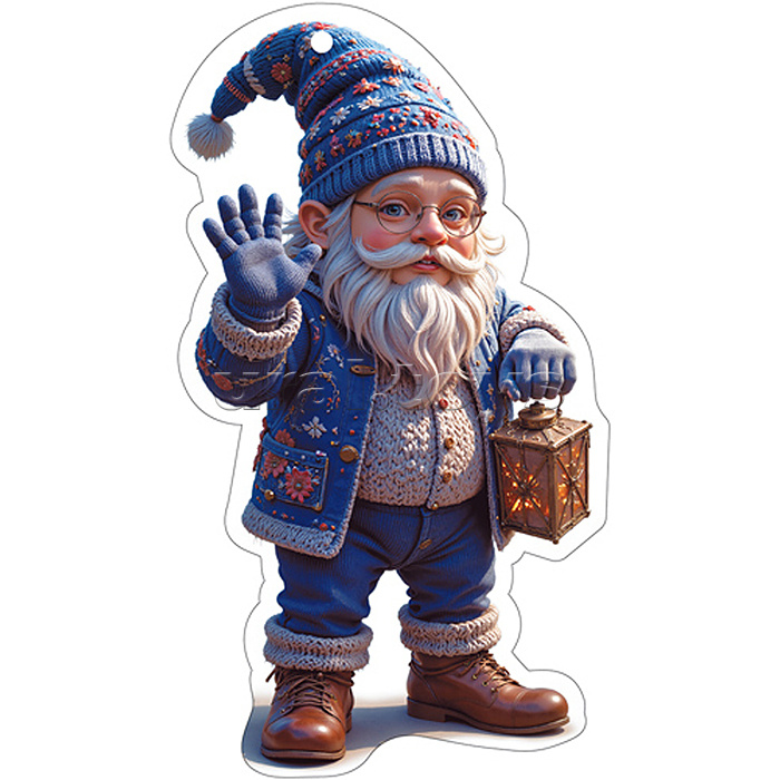 
Вырубная фигурка "Гномик" (двухсторонняя, ВД-лак)