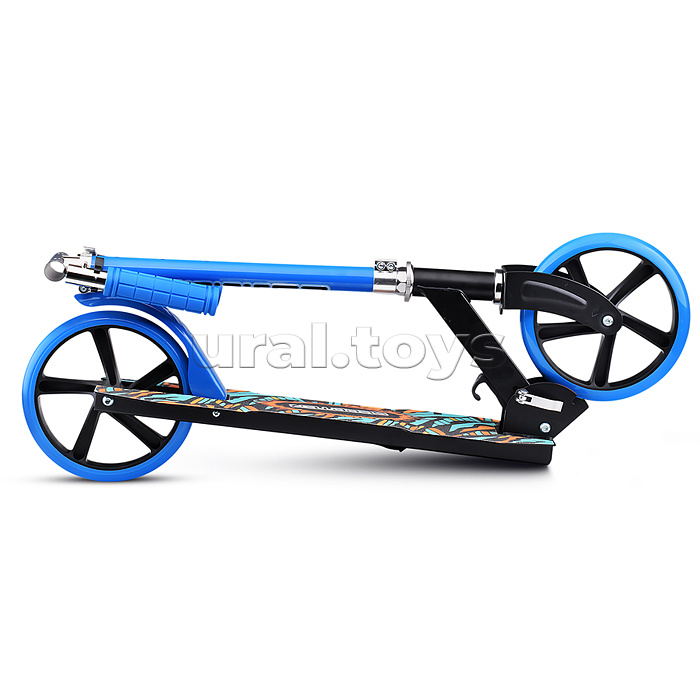 Самокат 2-х кол., синий, d 200 мм., PU, в коробке