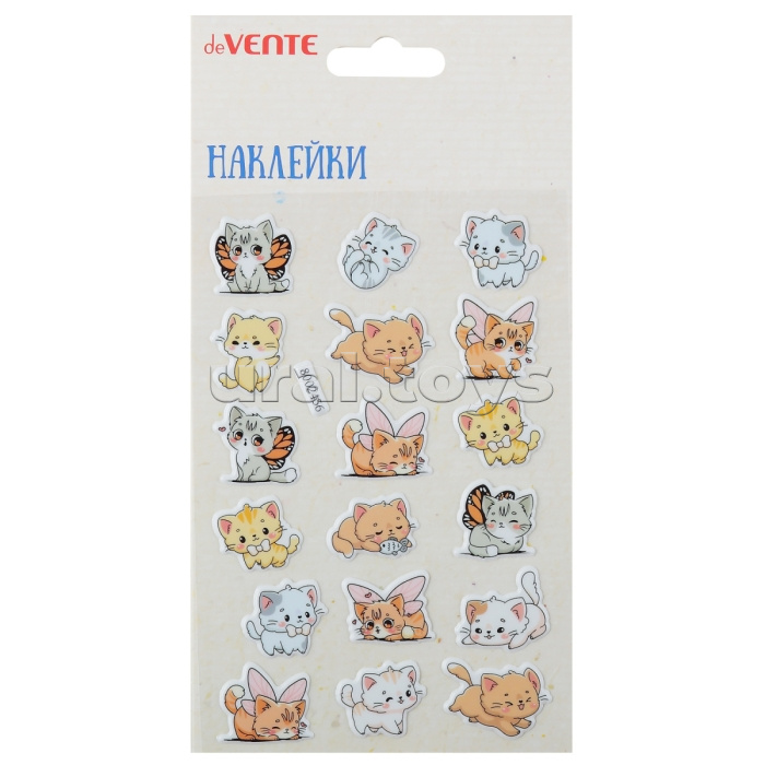 Наклейки  мягкие "Милые котята" размер карточки 10x15 см, puff, объемные, многоразовые Наклейки  мягкие "Милые котята" размер карточки 10x15 см, puff, объемные, многоразовые