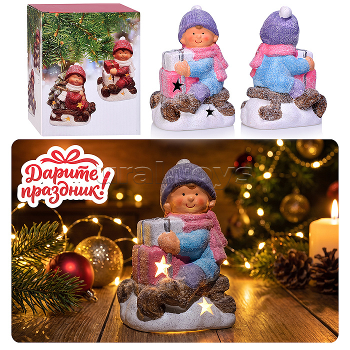 Украшение новогоднее "Новогодние санки" 12.7*8.4*15.5см