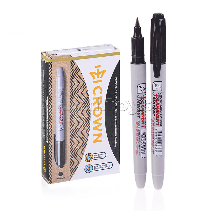 Маркер перманентный "Multi Marker Super Slim" черный, пулевидный, 1мм