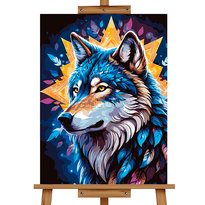 Картина по номерам "Ночной волк" 50*40 см