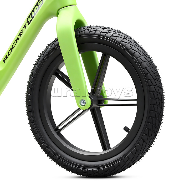 Беговел 14" Rocket, колеса надувные, рама нейлон, цвет салатовый