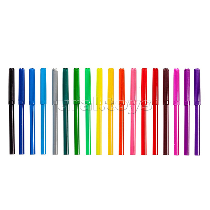 Фломастеры 18 цв. "ЭКО" "Приключения кота Пирожка" в картонной коробке с европодвесом