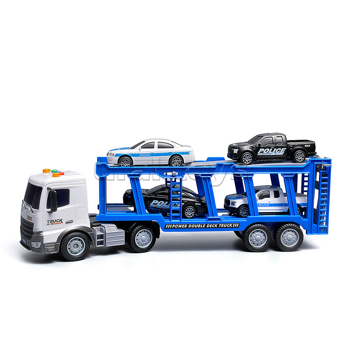 Машина RJ3381"Автомобилевоз" (свет, звук) цвет синий, в коробке