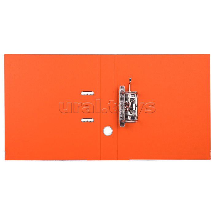 Папка с арочным механизмом A4 50 мм PP двусторонний разобранная, металлическая окантовка, запечатка форзаца, наварной карман с этикеткой, оранжевая