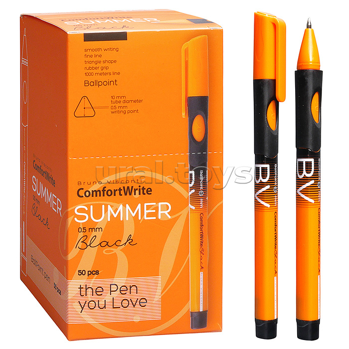 Ручка "ComfortWrite. Summer" шариковая 0.5 мм, черная