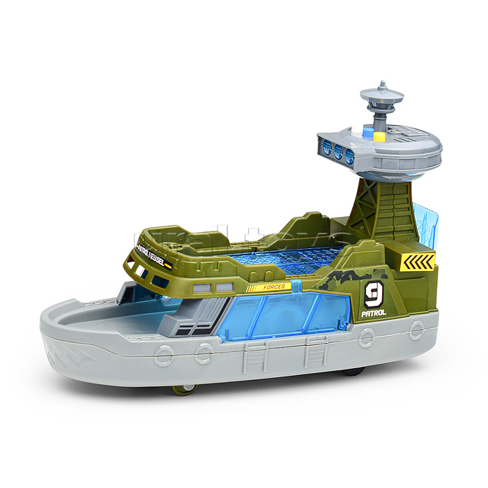Катер "Военный патруль" с машинами, в коробке