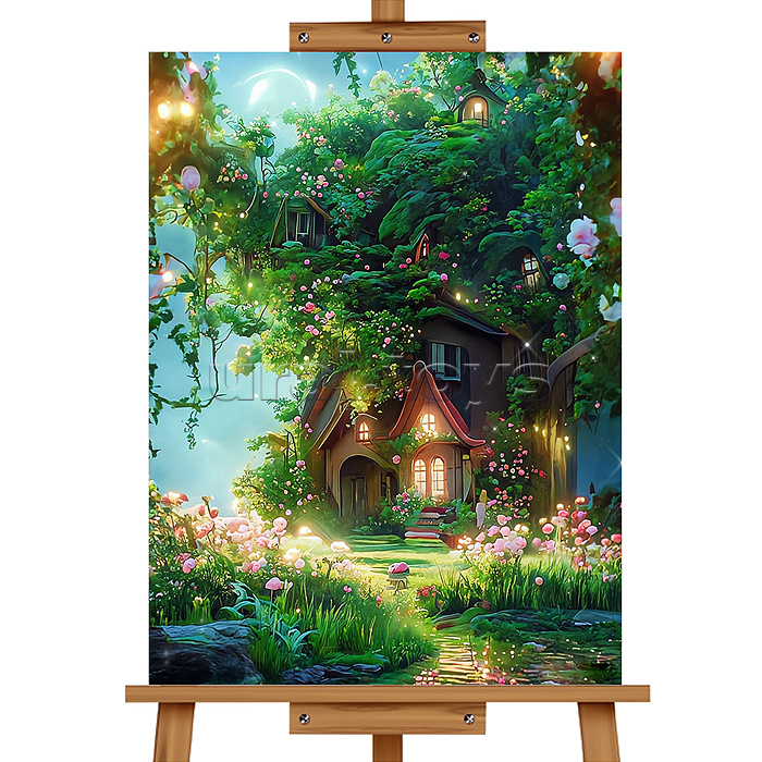 Мозаика алмазная "Лесной домик" 30*40см