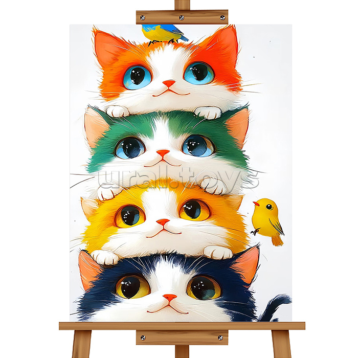 Мозаика алмазная "Кошачья жизнь" 20*30см.