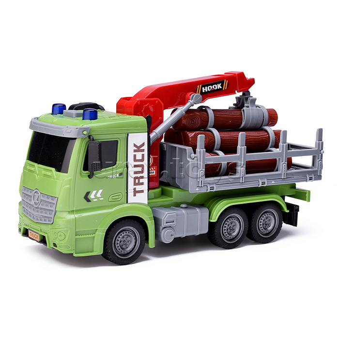 Машина "Лесовоз" на батарейках, в коробке