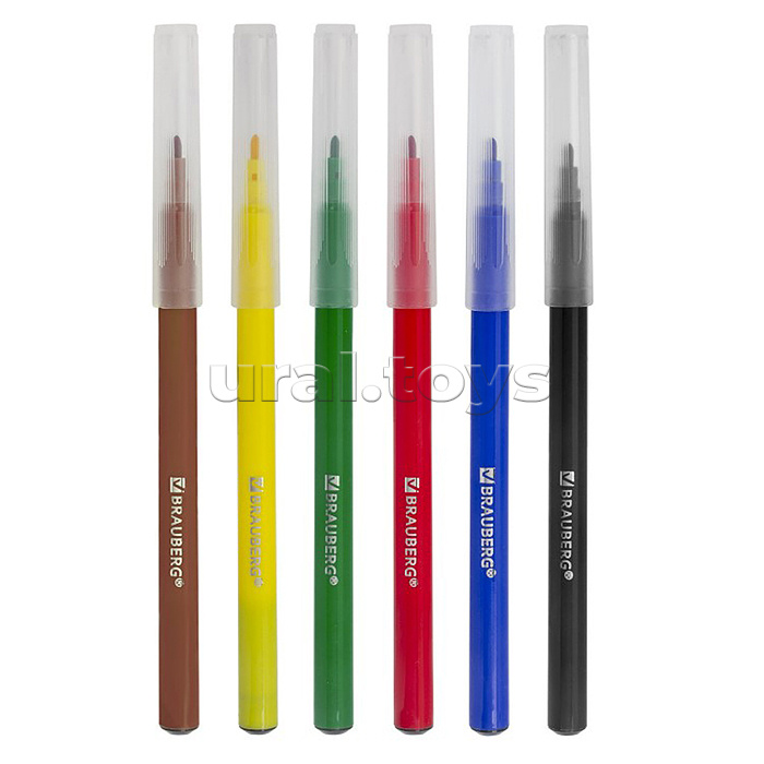 Фломастеры "PREMIUM", 6 цветов, ультрасмываемые, классические, вентилируемый колпачок