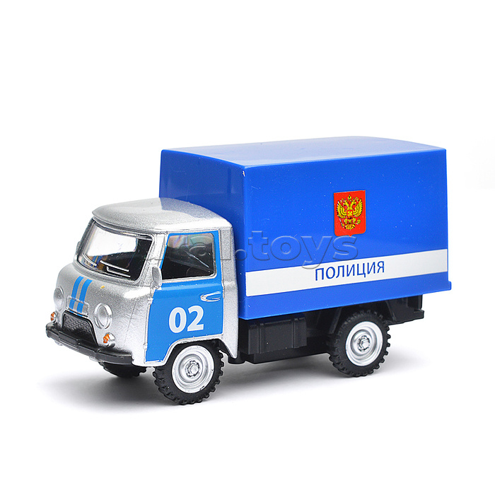 Модель металл УАЗ 3303 Полиция UAZ 11 см, (откр. двери) инерц., в коробке
