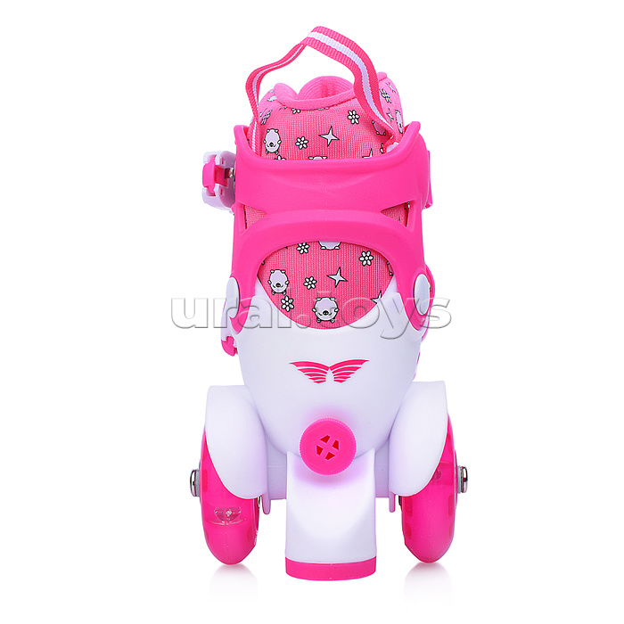 Ролики детские размер S, розово-белые