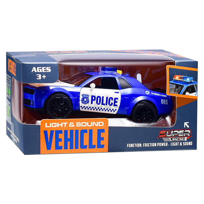 Машина "Полицейская гонка" (свет, звук) в коробке