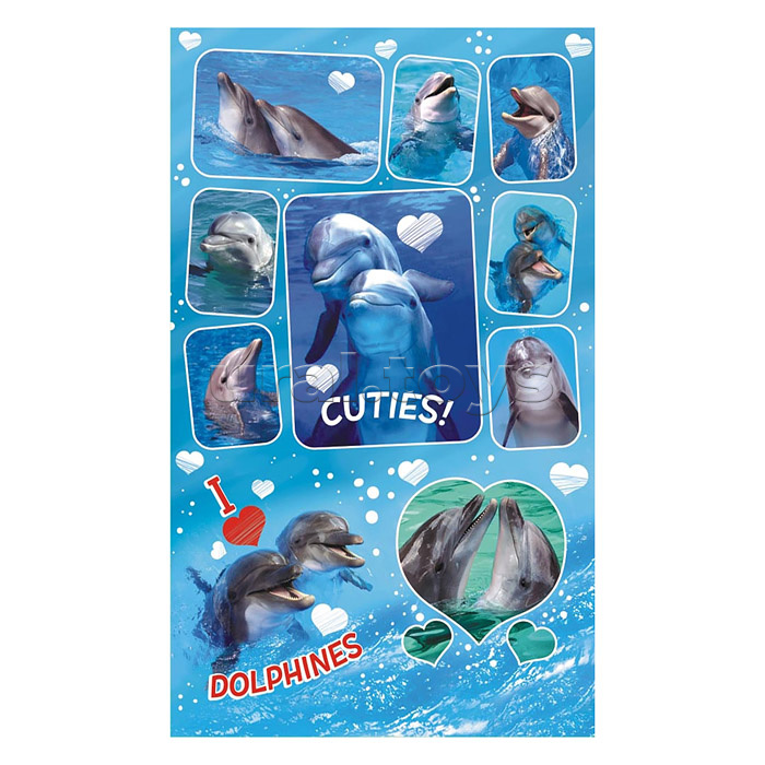 Наклейки (21 глиттер) Дельфины