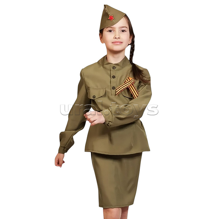 Изделие швейное "Набор карнавальный "Солдаточка" дет. р-р M (рост 122-128)