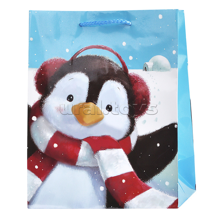 Пакет подарочный новогодний, "Christmas Animals" 18х10х23 см, ассорти, Золотая сказка