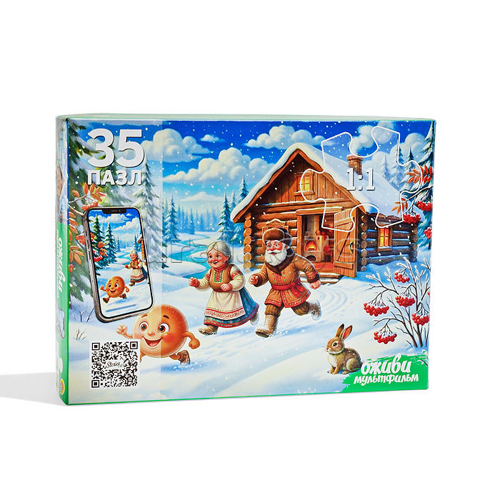 Пазлы 35 "Колобок" Оживи мультфильм