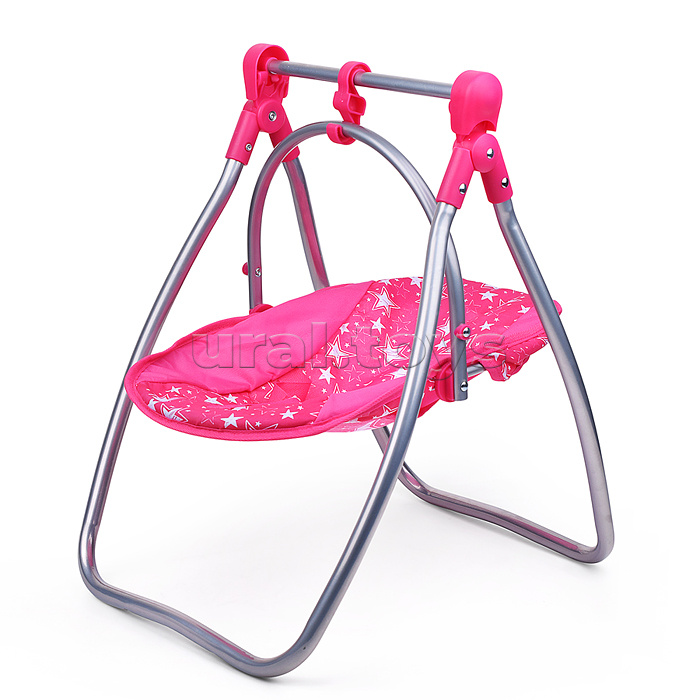 Коляска для кукол 5 в1 принт: звезды на розовом