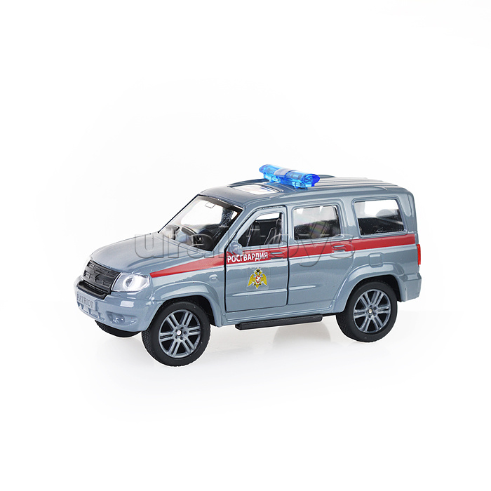 Машина металл UAZ Patriot Росгвардия, 12 см, дв., багаж., инерц., коробке