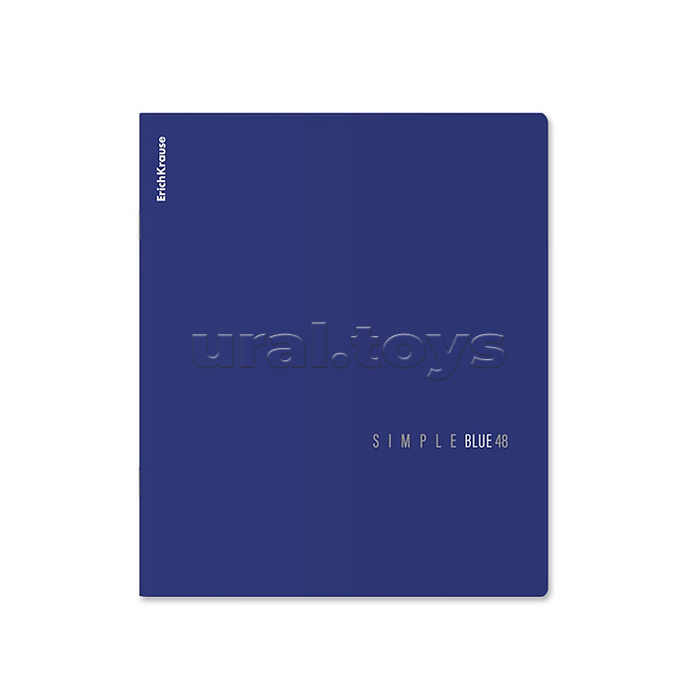 Тетрадь 48л. клетка "Simple Color" синий ламинация soft-touch+выборочный УФ-лак