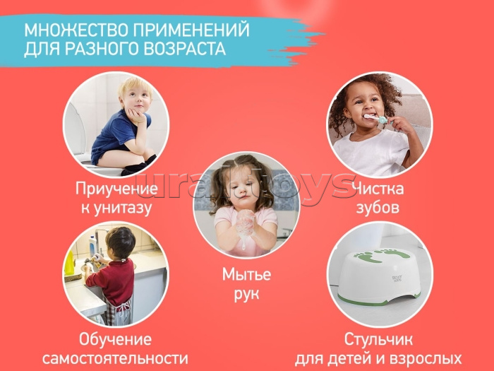 Ступенька-подставка для детей одинарная, зеленая Ступенька-подставка для детей одинарная, зеленая