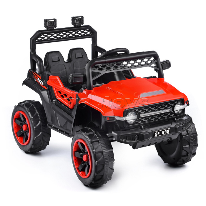 Электромобиль "Автокросс" на аккумуляторе, с р/у управлением, в коробке (красный)