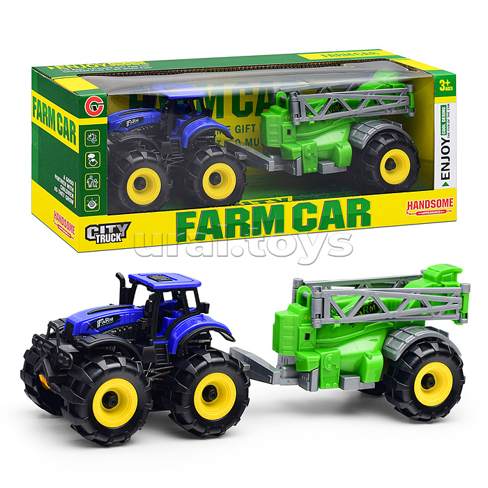 Трактор "Фермерский" с сеялкой, в коробке