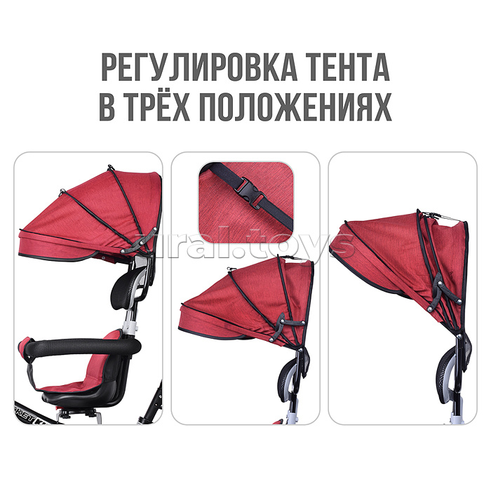 Велосипед 3-х колесный, резиновые шины, красный