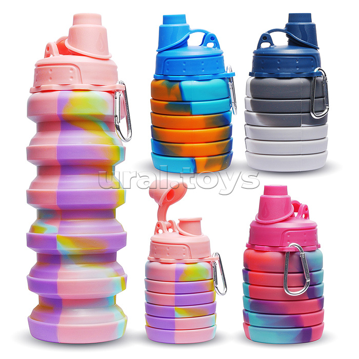 Бутылка силиконовая, складная 500 мл.