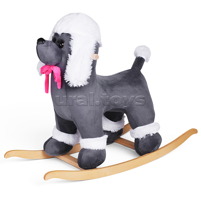 Качалка Пудель плюш, цвет серый