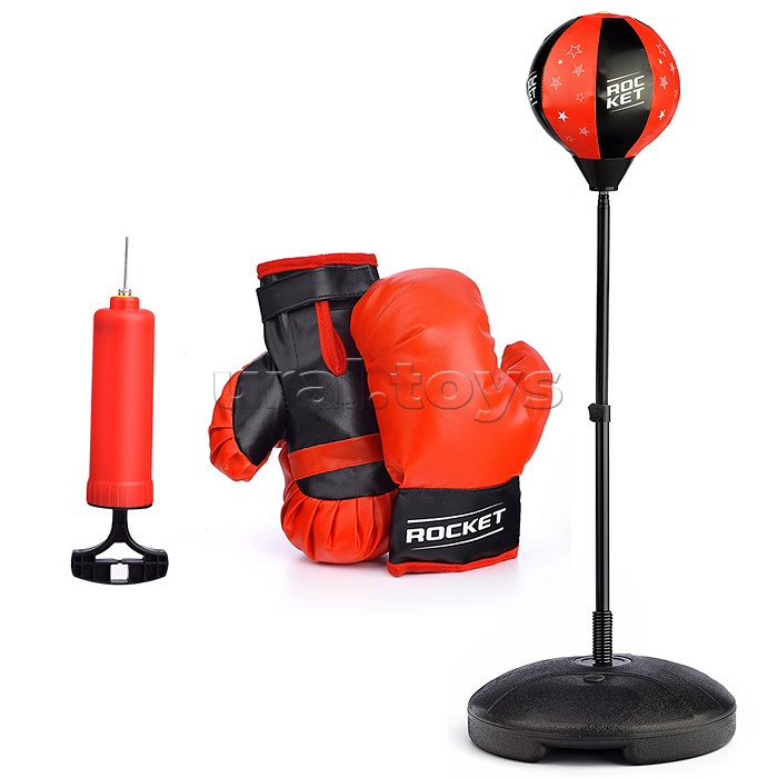 Игровой набор "Бокс- Чемпион" стойка 90-120см+перчатки в пакете