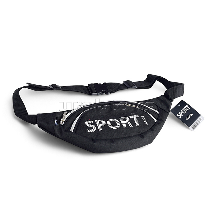 Сумка поясная "Sport" 24x12x7 см, 1 отделение на молнии, 1 передний карман на молнии, на регулируемом поясе с пряжкой, текстиль с объемной печатью Сумка поясная "Sport" 24x12x7 см, 1 отделение на молнии, 1 передний карман на молнии, на регулируемом поясе с пряжкой, текстиль с объемной печатью