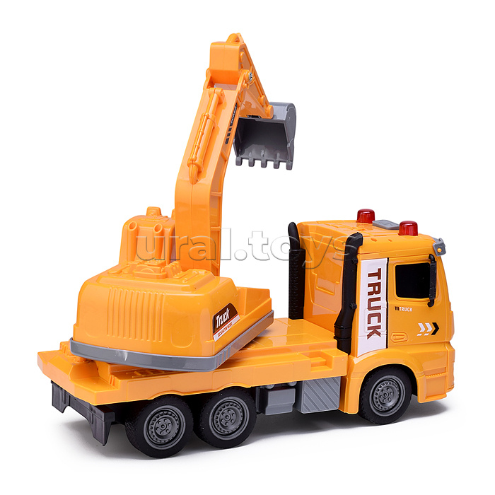 Машина "Автокран" с ковшом, на батарейках, в коробке
